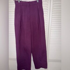 Aritzia Purple Wide Leg Pants Relaxed Fit size 4